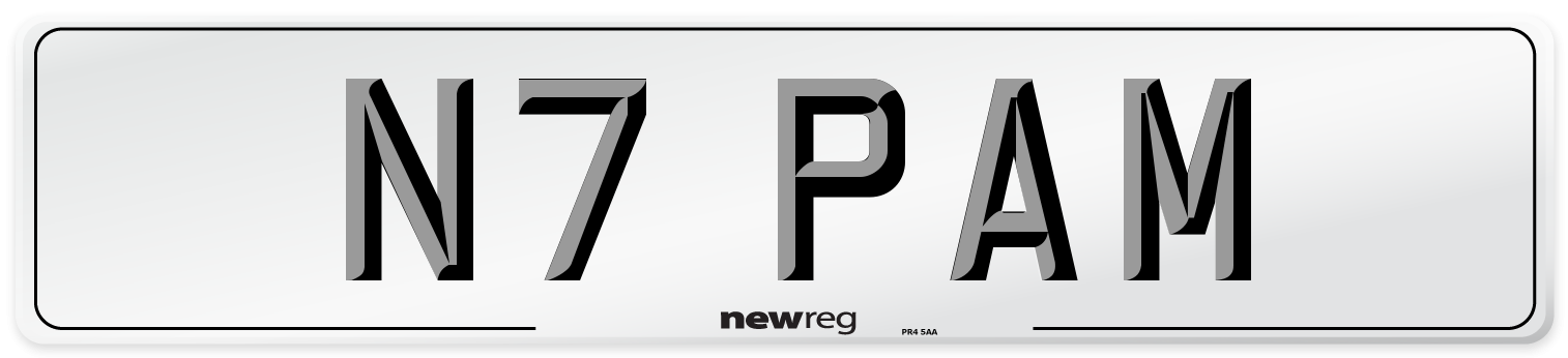 N7 PAM Number Plate from New Reg